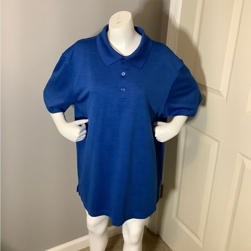 Haggar Blue Golf Polo Size Large Men Short Sleeve Tee Athletic Top
